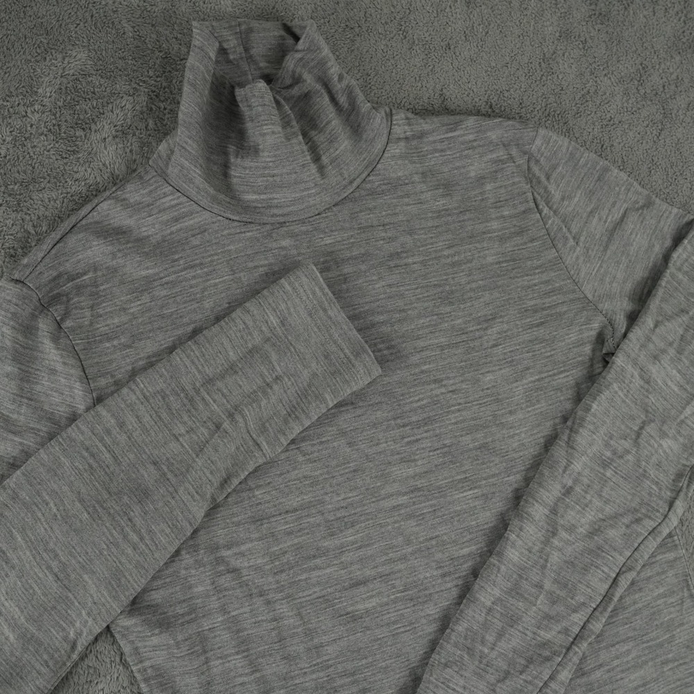 Theory Turtleneck Top Womens SP Gray 100% Wool Long Sleeve Minimalist Layering